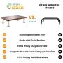 Monitor Stand for Computer & Laptop Screen - Solid Bamboo Riser Supports The Heaviest Monitors, Printers, or TVs - Perfect Shelf Organizer for Office Desk Accessories & TV Stands (Brown)