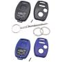 Cutting Not Required - Replacement Key Fob Keyless Entry Remote Shell Case for Honda Civic/Accord/CR-V/Fit/Odyssey/Pilot/Ridgeline/CR-Z Car Key Fob Cover (1 Black + 1 Blue)