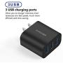 Amoner Wall Charger, Upgraded 2Pack 15W 3-Port USB Plug Cube Portable Wall Charger Plug for iPhone 12/mini/Pro/Max/11/Pro/Xs/XR/X/8/7/Plus, iPad Pro/Air 2/Mini 2, Galaxy10/9, Note10/9, and More