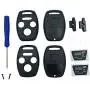 Key Fob Shell Case Fit for 4 Buttons Honda Accord Civic EX Pilot Keyless Entry Remote Car Key Housing Replacement with Free Screwdriver (Casing Only Without Blade) (Black pack 2)