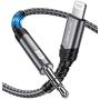 Lightning to 3.5mm Audio Cable 6FT, JSAUX [Apple Mfi Certified] iPhone Headphones Jack Lightning to Aux Cord Compatible with iPhone 12/12 Mini/12 Pro/12 Pro Max/11 Pro/11 Pro Max/X/XR/XS Max/8/7-Grey