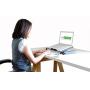 Uncaged Ergonomics WorkEZ LIGHT Ergonomic Portable Lightweight Folding Aluminum Laptop Cooling Stand & Lap Desk Tray for Bed Couch. Adjustable height angle tilt notebook computer macbook desktop riser table-top holder, black (WELb)