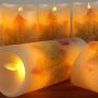 LED Maple Leaf Candle Night Light, VEEKI Warm White 1 Pack Flameless Battery Operated Electric LED Moving Wick Flickering Candle Lights with Remote Control Timer for Decoration, Wedding (Maple Leaf 1)