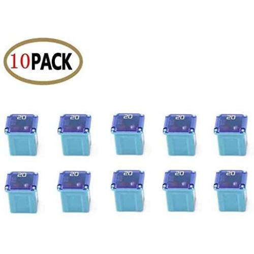 10 Pc Automotive LOW PROFILE JCASE Fuse 20 Amp Fuse Kit for Ford, Chevy/GM, Nissan, and Toyota Pickup Trucks, Cars and SUVs