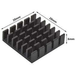 20pcs Aluminum Heatsink 20x20x6mm / 0.79x0.79x0.24 inches with Thermal Conductive Adhesive Tape for Electronic Chip MOS IC Diode Triode Cooling Heat Dissipation