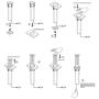 Kungfuking Pop Up Outlet Retractable Automatic Raising Type Recessed Outlet Surge Protector Power Strip with 2 USB Charging Stations and 3 AC Plug for Kitchen Countertops Conference Table