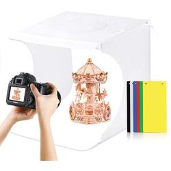 PULUZ Mini Photo Studio Light Box, Photo Shooting Tent kit, Portable Folding Photography Light Tent kit with 2 LED Panels and 6 Colors Backdrops, for Small Size Products