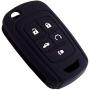 LemSa 2 Pack Soft Rubber Silicone Keyless Entry Car Key Fob Cover Protector Case for Chevrolet Equinox Camaro Cruze Malibu Sonic Volt Park OHT01060512 KR55WK50073 13504199 13500221, Black/Pink