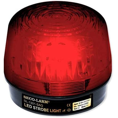SL-1301-BAQ/R Seco-Larm Red LED Strobe Light w/ 5 LED Strips 6-14VDC