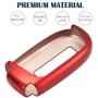Lcyam TPU Car Key Fob Cover Glossy Flexible Case Fits for Dodge Ram Jeep Grand Cherokee Chrysler Smart Keyless Entry Remote Key 2 3 4 5 Button … (Red)