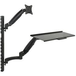 VIVO Black Sit-Stand Wall Mount Counterbalance Height Adjustable Monitor and Keyboard Workstation for Screens up to 27 inches STAND-SIT1K