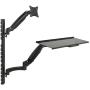 VIVO Black Sit-Stand Wall Mount Counterbalance Height Adjustable Monitor and Keyboard Workstation for Screens up to 27 inches STAND-SIT1K