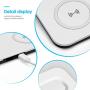 2 in 1 Wireless Charger, Wireless Charging Station, iPhone 12/11 Series/XS MAX/XR/XS/X/8/8 Plus/Samsung, Wireless AirPods/AirPods Pro Charger, White+Black