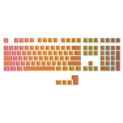 HK Gaming 108 Double Shot PBT Pudding Keycaps Keyset for Mechanical Gaming Keyboard MX Switches (Orange)
