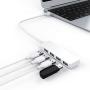 Ultra-Thin USB 2.0 HUB hub Flat one with Four USB Splitter Extender-White