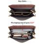 Polare Mens Full Grain Leather 16 Briefcase Shoulder Messenger Bag Fit 15.6 Laptop