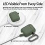 Hamile Compatible with AirPods Case [Front LED Visible] Soft Silicone Protective Cases Cover Skin Designed for Apple AirPod 2 & 1, Women Men, with Keychain (Army Green)