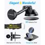 VANMASS Magnetic Phone Car Mount with 6 Powerful Rare-earth Magnets, Durable Aluminium Alloy Structure, Super Sticky Suction Cup, Cell Phone Holder for Car Dashboard Windshield Air Vent, for All Phone