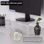 Sumerflos Acrylic Monitor Desk Stand, 0.32 Inch Thickness Sturdy Platform Computer Laptop Monitor Riser Stand, Clear Stylish Home Office Desktop Universal Stand with Anti-Slip Pads, Save Space