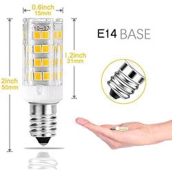 E14 4W LED Light Bulb, 5 Pack, Daylight White 6000K , 40W Incandescent Bulb Equivalent, 400LM 52 LED 2835-SMD Light, Dimmable, AC 110V
