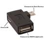 AuviPal 2-in-1 Powered Micro USB OTG Adapter 90 Degree Right Angled with Micro USB Power Charging Port for Streaming TV Stick, S/NES Classic Mini, Sega Genesis, Android Phone or Tablet - 2 Pack
