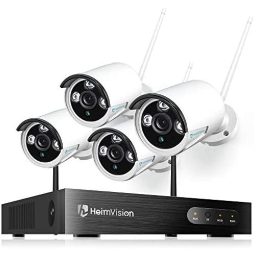 heimvision HM241 1080P Wireless Security Camera System, 8CH NVR 4Pcs Outdoor WiFi Surveillance Camera with Night Vision, Waterproof, Motion Alert, Remote Access, No Hard Disk