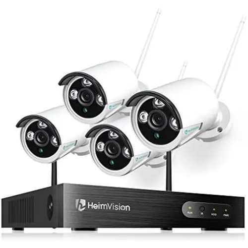 heimvision HM241 1080P Wireless Security Camera System, 8CH NVR 4Pcs Outdoor WiFi Surveillance Camera with Night Vision, Waterproof, Motion Alert, Remote Access, No Hard Disk