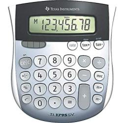 Texas Instruments TI1795SV TI-1795SV Minidesk Calculator, 8-Digit LCD
