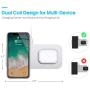 2 in 1 Wireless Charger, Wireless Charging Station, iPhone 12/11 Series/XS MAX/XR/XS/X/8/8 Plus/Samsung, Wireless AirPods/AirPods Pro Charger, White+Black