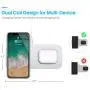 2 in 1 Wireless Charger, Wireless Charging Station, iPhone 12/11 Series/XS MAX/XR/XS/X/8/8 Plus/Samsung, Wireless AirPods/AirPods Pro Charger, White+Black