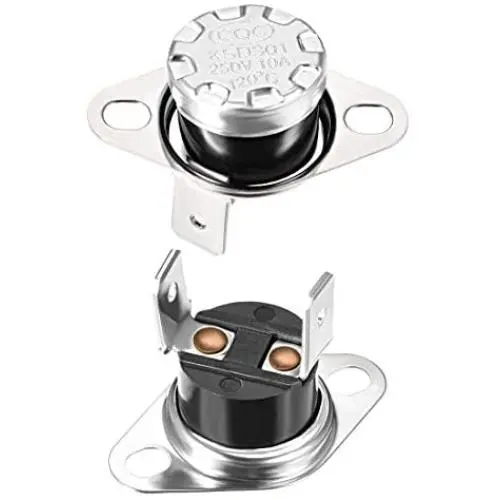 uxcell KSD301 Thermostat 120°C/248°F 10A N.C Adjust Snap Disc Temperature Switch for Microwave,Oven,Coffee Maker 2pcs