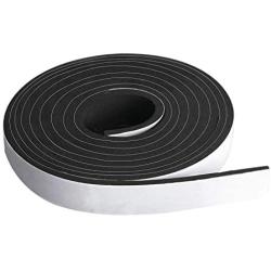 Neoprene Foam Strip Roll by Dualplex, 1'' Wide x 10 Long x 1/8'' Thick, Weather Seal High Density Stripping with Adhesive Backing – Weather Strip Roll Insulation Foam Strips