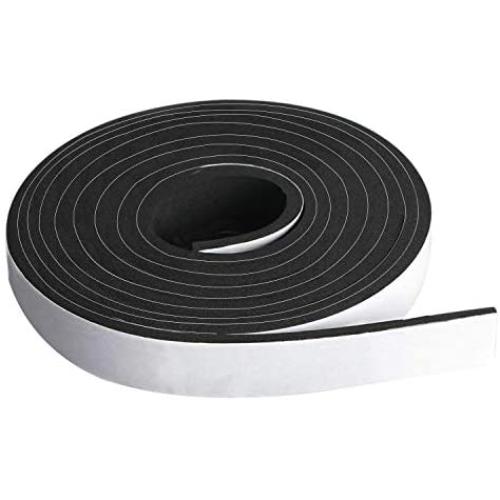Neoprene Foam Strip Roll by Dualplex, 1'' Wide x 10 Long x 1/8'' Thick, Weather Seal High Density Stripping with Adhesive Backing – Weather Strip Roll Insulation Foam Strips