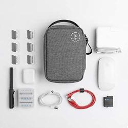 UPPERCASE Organizer 7.5 Portable Electronic Accessories Travel Pouch with Leather Handle Compatible with Laptop Accessories, Chargers, Tech Gears, Gadgets, Cables, Cords, Power Bank (7.5)