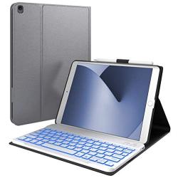 iPad 8th Generation Case with Keyboard, Compatible with iPad 10.2, iPad Air 3, iPad Pro 10.5 - Backlit, Wireless, Smart Keyboard Folio for Apple iPad - iPad 7th Generation Keyboard Case- Space Gray