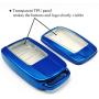 Cajek Blue TPU Key Fob Cover Case Holder Skin Bag Protector for Acura RDX RLX MDX ILX TLX PLX NSX 2 3 4 Buttons Remote Control (Not Fit Engine Hold Key)