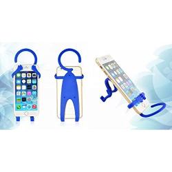 Flexible Cell Phone Holder Mount Premium Flexible Silicone That Bends in Any Direction You Choose. Great for Bike, Home, and car. (Blue)