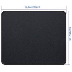 Gimnor 3 Pack Standard Mouse Pad with Stitched Edges, Comfortable Mouse Mat Pad, Non-Slip Rubber Base Mousepad for All Types of Mouse Laptop Computer PC 10.3 x 8.3 inches Black