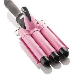 Alure Three Barrel Curling Iron Wand with LCD Temperature Display - 1 Inch Ceramic Tourmaline Triple Barrels, Dual Voltage Crimping Tool, Best Hair Waver for Beachy/Frizz Free Waves