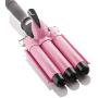 Alure Three Barrel Curling Iron Wand with LCD Temperature Display - 1 Inch Ceramic Tourmaline Triple Barrels, Dual Voltage Crimping Tool, Best Hair Waver for Beachy/Frizz Free Waves