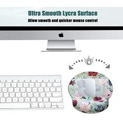 Ergonomic Mouse Pad with Wrist Support,Dooke Cute Wrist Pad with Non-Slip Rubber Base for Computer, Laptop, Home Office Gaming, Working, Easy Typing & Pain Relief Art Flowers