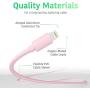 TalkWorks iPhone Charger Lightning Cable 10ft Long Heavy Duty Cord MFI Certified for Apple iPhone 12, 12 Pro/Max, 12 Mini, 11, 11 Pro/Max, XR, XS/Max, X, 8, 7, 6, 5, SE, iPad - Pale Pink