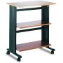 Safco Products Muv Adjustable Printer Stand , Cherry Top/Black Frame, Swivel Wheels, Two Adjustable Shelves