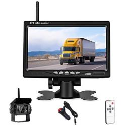 Rimoody Wireless Backup Camera Kit with 7” Monitor for Car 12-24V Trucks,Cars,SUVs,Vans,Campers Reverse Rear View Camera Night Vision Waterproof Vehicle Backup Camera Parking System with Car Charger