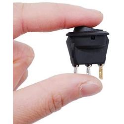 Twidec/10Pcs SPST Round Dot Rocker Toggle Switch 20A 12V DC On/Off Control For Car Or Boat With Blue LED Light KCD2-102N-BU-10PCS