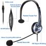 Callez C300E1 3.5mm Cell Phone Headset Mono, Truck Driver Headsets with Noise Canceling Mic, Compatible with iPhone Samsung Huawei HTC LG BlackBerry Mobile Phone Smartphones iPad iPod Skype PC