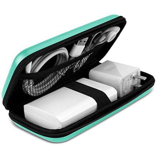 iMangoo Shockproof Carrying Case Hard Protective EVA Case Impact Resistant Travel 12000mAh Bank Pouch Bag USB Cable Organizer Earbuds Sleeve Pocket Accessory Smooth Coating Zipper Wallet Mint