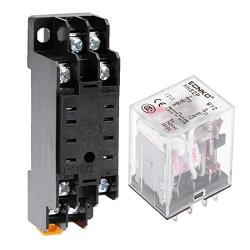 uxcell HH52P AC 12V Coil DPDT 8 Pins Electromagnetic Power Relay Red LED with Socket