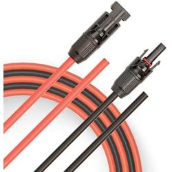 JYFT 10AWG(6mm²) Solar Extension Cable with PV Compatible (Compatible with MC4) Female and Male Connector (30FT Red + 30FT Black)