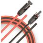 JYFT 10AWG(6mm²) Solar Extension Cable with PV Compatible (Compatible with MC4) Female and Male Connector (30FT Red + 30FT Black)
